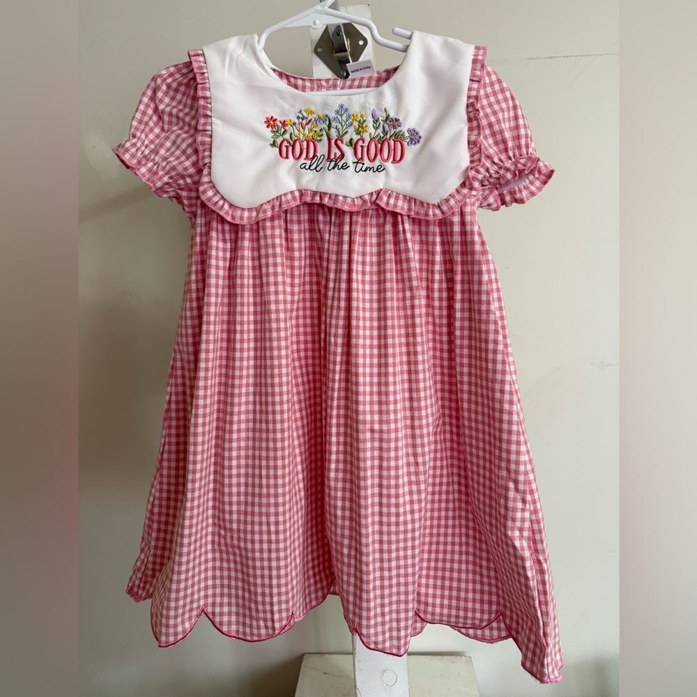 New God is Good All the Time Gingham Dress